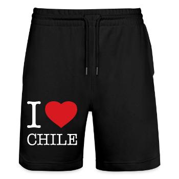 I LOVE CHILE - Stanley/Stella Unisex Bio Joggingshorts Trainer  - Schwarz - Vorne - Nik (191cm) & Marisol (170cm)