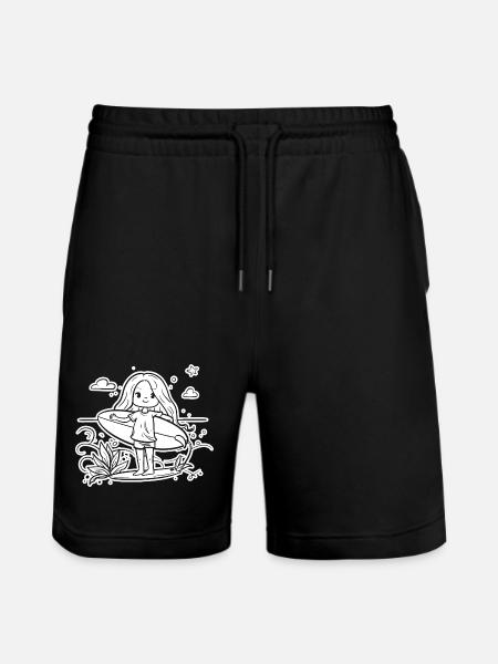 Surfeuse fille dessin animé - Short de jogging bio TRAINER Stanley/Stella unisexe - noir