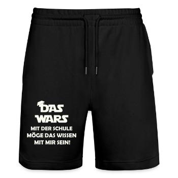 The war with the school may know that with me se - Stanley/Stella Trainer Unisex Organic Jogging Shorts - black - Front - Nik (191cm) & Marisol (170cm)