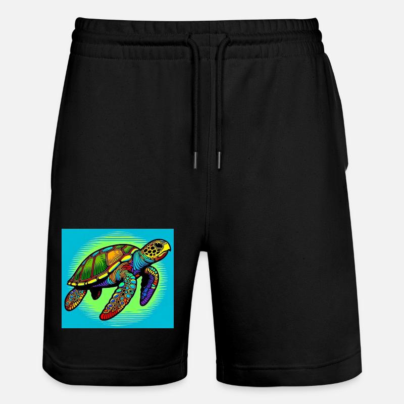 Schildkröte - Stanley/Stella Unisex Bio Joggingshorts Trainer  - Schwarz