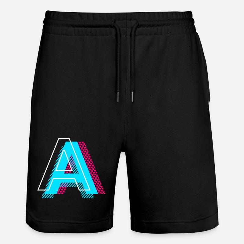 Anfangsbuchstabe A - Stanley/Stella Unisex Bio Joggingshorts Trainer  - Schwarz