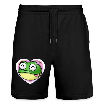Frosch - Stanley/Stella Unisex Bio Joggingshorts Trainer  - Schwarz - Vorne - Nik (191cm) & Marisol (170cm)
