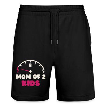 Meilleur cadeau de maman au monde : Noël - Short de jogging bio TRAINER Stanley/Stella unisexe - noir - Devant - Nik (191cm) & Marisol (170cm)