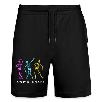 Armbruch Halloween Skelett Knochen Knochenbruch - Stanley/Stella Unisex Bio Joggingshorts Trainer  - Schwarz - Vorne - Nik (191cm) & Marisol (170cm)