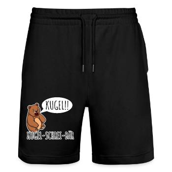 Bullet Scream Bear A bear that screams bullet! Random - Stanley/Stella Trainer Unisex Organic Jogging Shorts - black - Front - Nik (191cm) & Marisol (170cm)