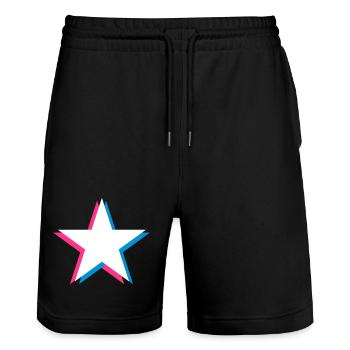 3D Star – Celebrity Starlet Dangerously Hot Subject - Stanley/Stella Trainer Unisex Organic Jogging Shorts - black - Front - Nik (191cm) & Marisol (170cm)