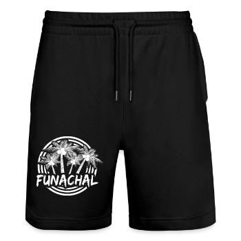 Vacances Funachal - Short de jogging bio TRAINER Stanley/Stella unisexe - noir - Devant - Nik (191cm) & Marisol (170cm)