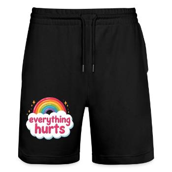 Alles tut weh Lustiges Fitnessstudio-Training Alle - Stanley/Stella Unisex Bio Joggingshorts Trainer  - Schwarz - Vorne - Nik (191cm) & Marisol (170cm)