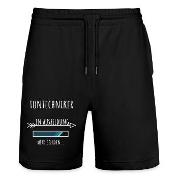 Ingénierie du son Etudes Formation Métier Technicien du son - Short de jogging bio TRAINER Stanley/Stella unisexe - noir - Devant - Nik (191cm) & Marisol (170cm)