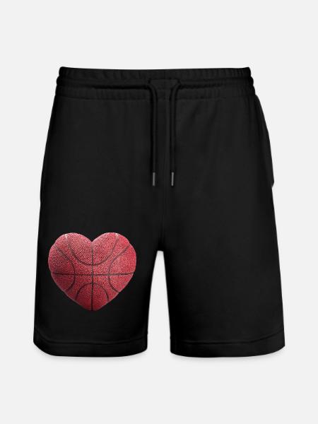 Basketball Heart - Stanley/Stella Trainer Unisex Organic Jogging Shorts - black