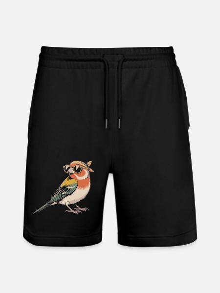 RetroVogel mit Bandana - Stanley/Stella Unisex Bio Joggingshorts Trainer - Schwarz