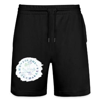 SHARKYS OLDHOUSE untouchables - Stanley/Stella Unisex Bio Joggingshorts Trainer  - Schwarz - Vorne - Nik (191cm) & Marisol (170cm)