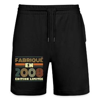 Vintage 2008 18 Year Old Birthday Gift - Stanley/Stella Trainer Unisex Organic Jogging Shorts - black - Front - Nik (191cm) & Marisol (170cm)