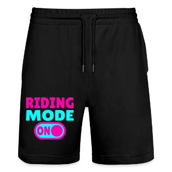 Riding Mode ON – Reitsport - Stanley/Stella Unisex Bio Joggingshorts Trainer  - Schwarz - Vorne - Nik (191cm) & Marisol (170cm)