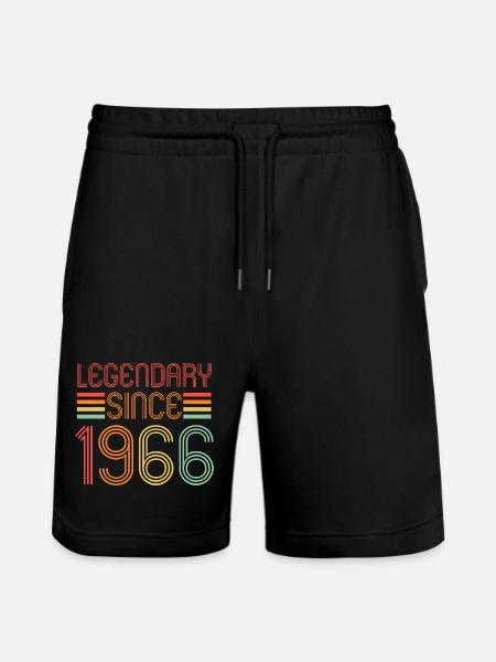 Legendary since 1966, Retro, Birthday - Stanley/Stella Trainer Unisex Organic Jogging Shorts - black