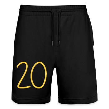 20 - Stanley/Stella Trainer Unisex Organic Jogging Shorts - black - Front - Nik (191cm) & Marisol (170cm)