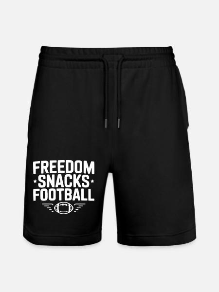 Freedom, Snacks, Football - Stanley/Stella Trainer Unisex Organic Jogging Shorts - black