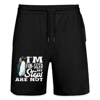 Warte Auf Mich, Ich Habe Kleine Beine - Stanley/Stella Unisex Bio Joggingshorts Trainer  - Schwarz - Vorne - Nik (191cm) & Marisol (170cm)