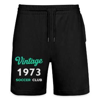 Vintage 1973 – Soccer Club Retro Birth Year - Stanley/Stella Trainer Unisex Organic Jogging Shorts - black - Front - Nik (191cm) & Marisol (170cm)