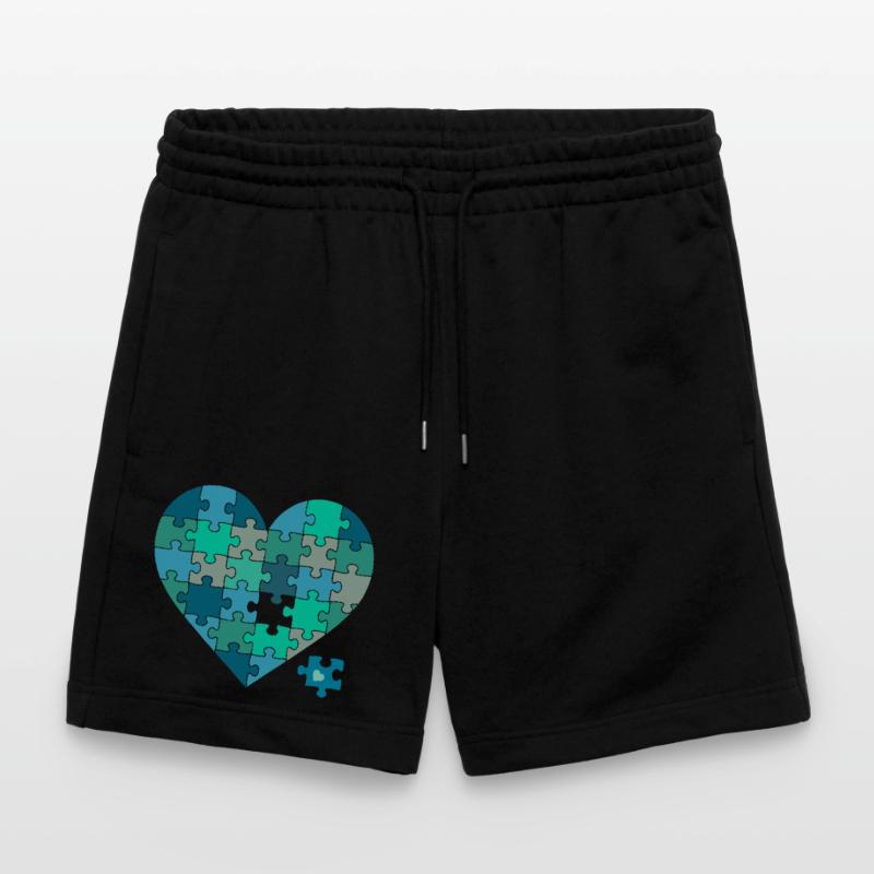 Puzzleherz Blaugrün Stanley/Stella Unisex Bio Joggingshorts Trainer 