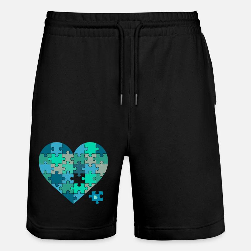 Casse-puzzle Cœur Sarcelle - Short de jogging bio TRAINER Stanley/Stella unisexe - noir