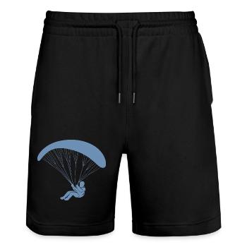Minimalist Skydiving Paragliding - Stanley/Stella Trainer Unisex Organic Jogging Shorts - black - Front - Nik (191cm) & Marisol (170cm)