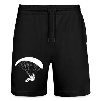 Minimalist Skydiving Paragliding - Stanley/Stella Trainer Unisex Organic Jogging Shorts - black - Front - Nik (191cm) & Marisol (170cm)