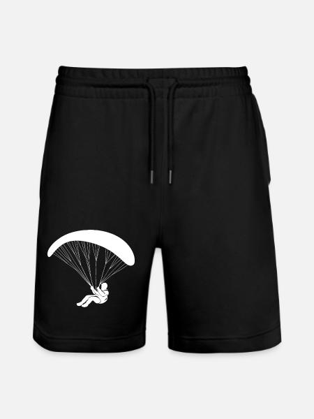 Minimalist Skydiving Paragliding - Stanley/Stella Trainer Unisex Organic Jogging Shorts - black