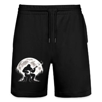 Bigfoot Banjo Mond - Stanley/Stella Unisex Bio Joggingshorts Trainer  - Schwarz - Vorne - Nik (191cm) & Marisol (170cm)
