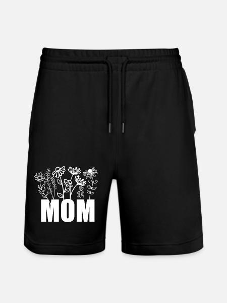 MOM Blossoms - Stanley/Stella Trainer Unisex Organic Jogging Shorts - black