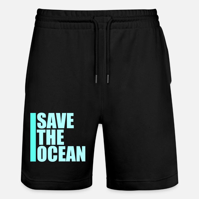 Déclaration environnementale pour l’activisme Sauver l’océan - Short de jogging bio TRAINER Stanley/Stella unisexe - noir