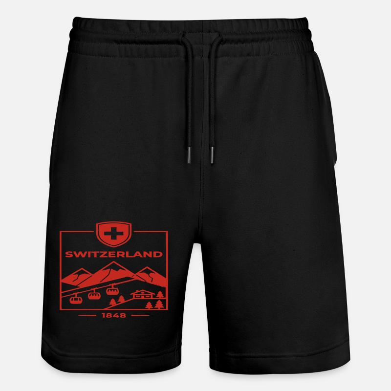 Randonnée dans les Alpes suisses - Short de jogging bio TRAINER Stanley/Stella unisexe - noir