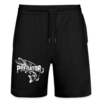 Predator Predator Fishing Pike For Hardcore - Stanley/Stella Trainer Unisex Organic Jogging Shorts - black - Front - Nik (191cm) & Marisol (170cm)