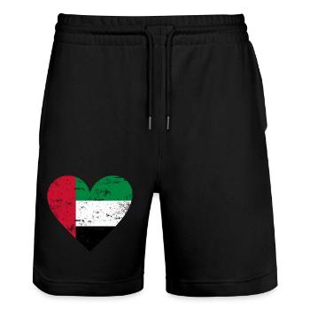 Cœur des Émirats arabes unis - Short de jogging bio TRAINER Stanley/Stella unisexe - noir - Devant - Nik (191cm) & Marisol (170cm)