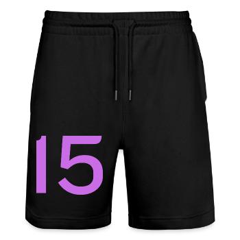 15 - Stanley/Stella Unisex Bio Joggingshorts Trainer  - Schwarz - Vorne - Nik (191cm) & Marisol (170cm)