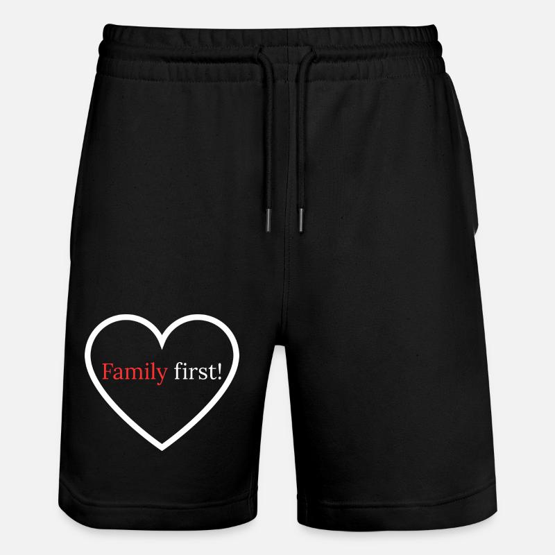 La famille d’abord ! – Cœur - Short de jogging bio TRAINER Stanley/Stella unisexe - noir