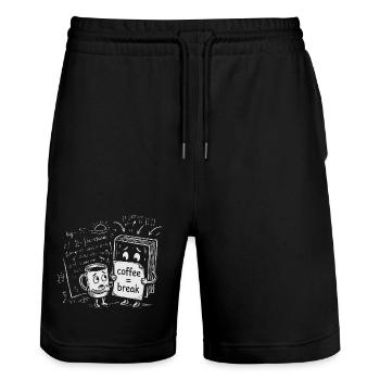 Chaos du savoir : cadeau de la pause café au bureau - Short de jogging bio TRAINER Stanley/Stella unisexe - noir - Devant - Nik (191cm) & Marisol (170cm)