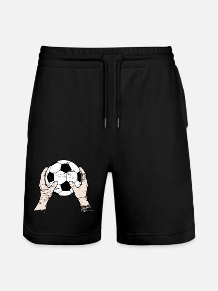 Football in hands used - Stanley/Stella Trainer Unisex Organic Jogging Shorts - black