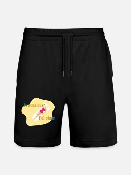 je peux pas j'ai plage - Short de jogging bio TRAINER Stanley/Stella unisexe - noir