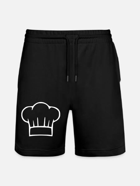 Chef's Hat, Chef, Cooking Gift, Cook - Stanley/Stella Trainer Unisex Organic Jogging Shorts - black