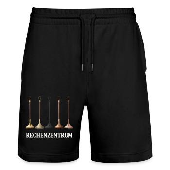 Rechenzentrum IT EDV Nerd Computer Shirt Geschenk - Stanley/Stella Unisex Bio Joggingshorts Trainer  - Schwarz - Vorne - Nik (191cm) & Marisol (170cm)
