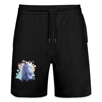 Spring - Stanley/Stella Unisex Bio Joggingshorts Trainer  - Schwarz - Vorne - Nik (191cm) & Marisol (170cm)