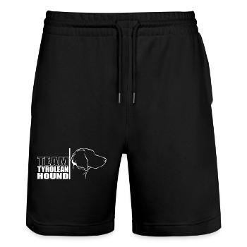 TEAM Tyrolean Hound Dog Hound Hound Wilsigns - Stanley/Stella Trainer Unisex Organic Jogging Shorts - black - Front - Nik (191cm) & Marisol (170cm)