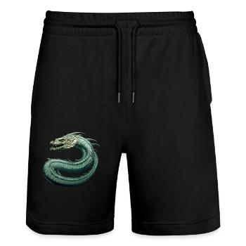 Le serpent de Midgard Jormungandr - Short de jogging bio TRAINER Stanley/Stella unisexe - noir - Devant - Nik (191cm) & Marisol (170cm)