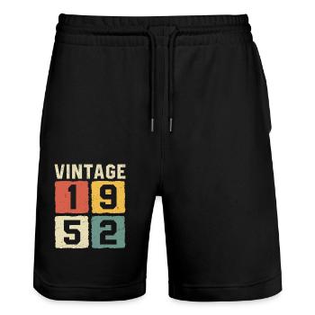 T-shirt rétro vintage 1952 1952 - Short de jogging bio TRAINER Stanley/Stella unisexe - noir - Devant - Nik (191cm) & Marisol (170cm)
