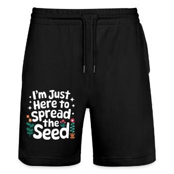 Gardener Garden Plants Gardening - Stanley/Stella Trainer Unisex Organic Jogging Shorts - black - Front - Nik (191cm) & Marisol (170cm)