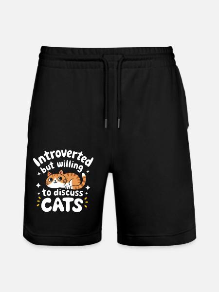 Introvert, antisocial, introvert - Stanley/Stella Trainer Unisex Organic Jogging Shorts - black