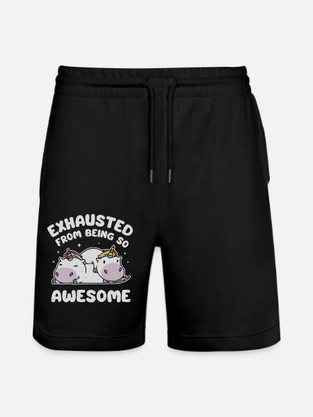 Exhausted From Being So Awesome - Stanley/Stella Trainer Unisex Organic Jogging Shorts - black