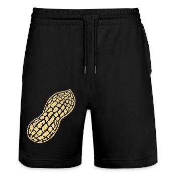EOG Logo Nut Yellow - Stanley/Stella Unisex Bio Joggingshorts Trainer  - Schwarz - Vorne - Nik (191cm) & Marisol (170cm)