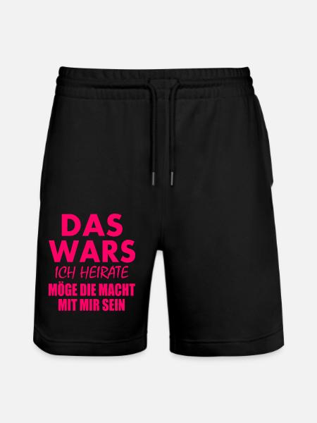 Das wars ich heirate - Stanley/Stella Unisex Bio Joggingshorts Trainer - Schwarz